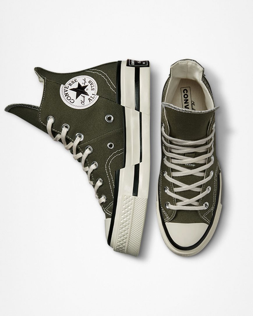 Tenis Converse Chuck 70 Plus Cano Alto Feminino Verde Oliva Pretas | PT B059P0T